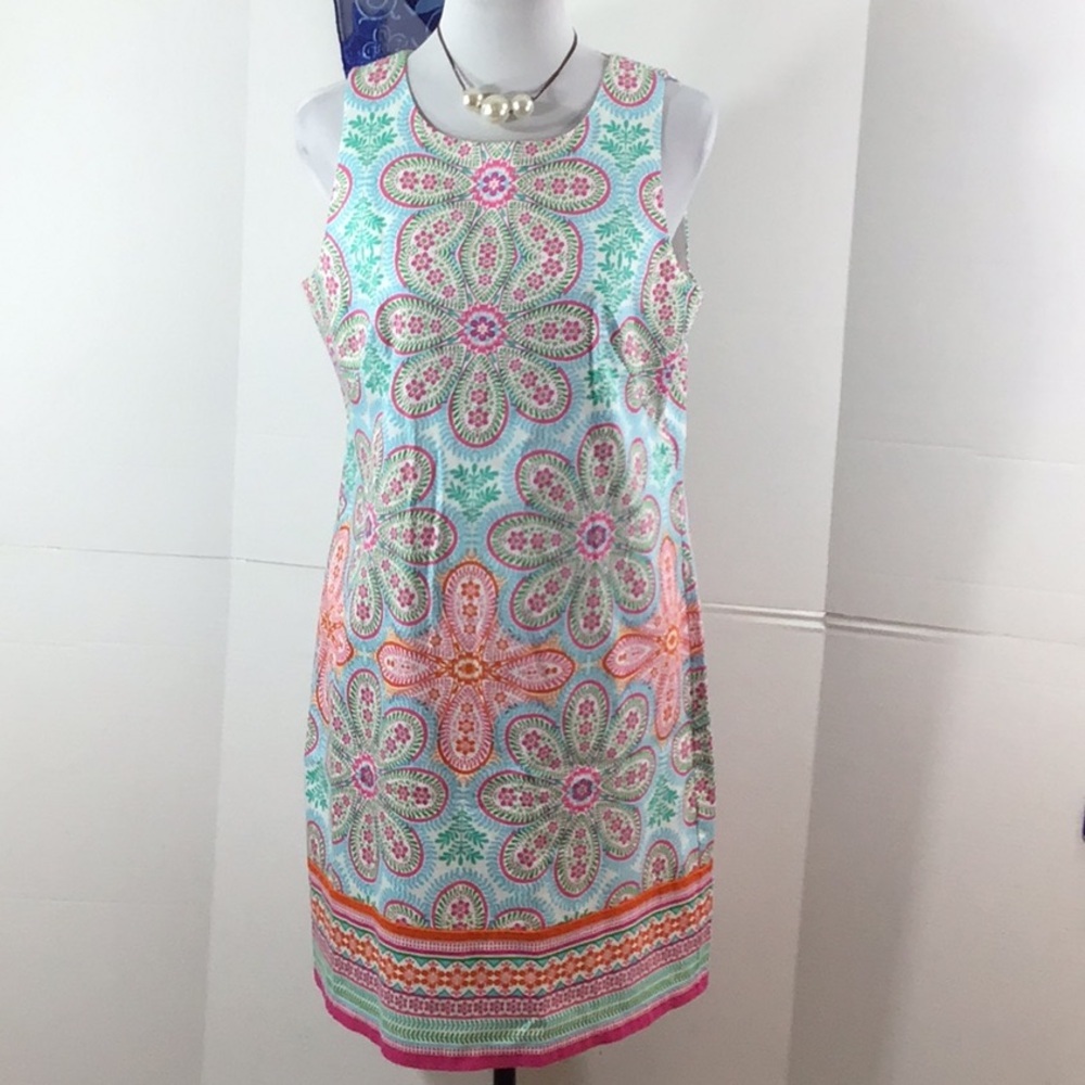 London Times floral sleeveless shift dress 10